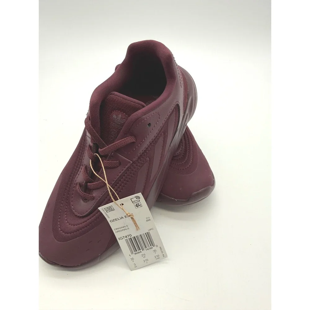 Adidas Ozelia EL C Kids Size 3 Sneakers Burgundy Maroon y2k 90's retro bold NWT